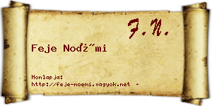 Feje Noémi névjegykártya